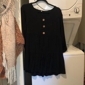 Black dress with buttons